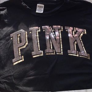 PINK Sequined Short Sleeve T